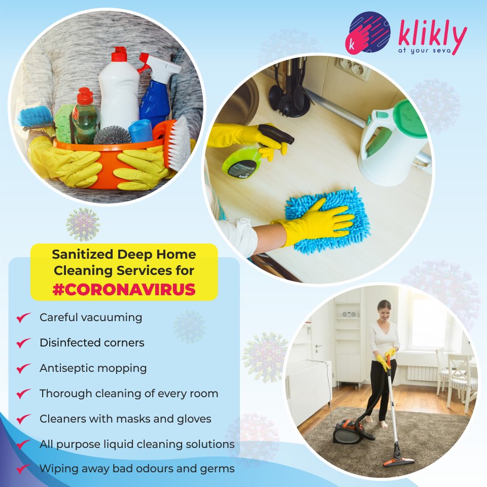 Find #DeepHomecleaningservices that protects you and your family from any attack of #Covid_19  indoors. For more details visit at bit.ly/2wn563f. 
#coronavirusinindia #CoronaAlert #handwashing #CoronaVirusUpdate #CoronavirusOutbreakindia #CoronavirusPandmic
