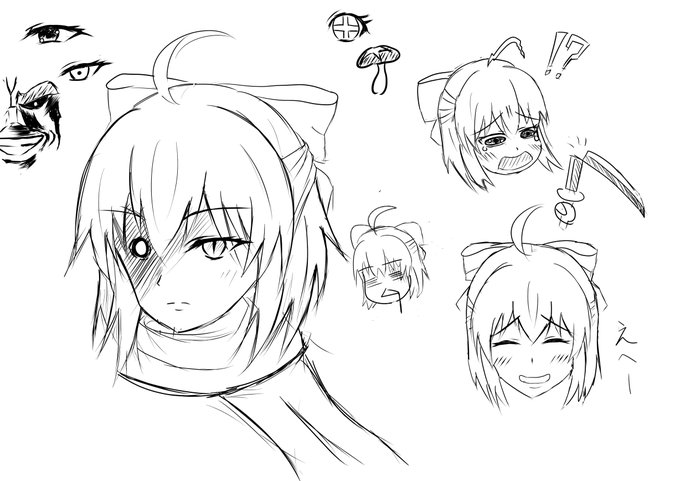 目の練習がてら沖田さん落書き2 