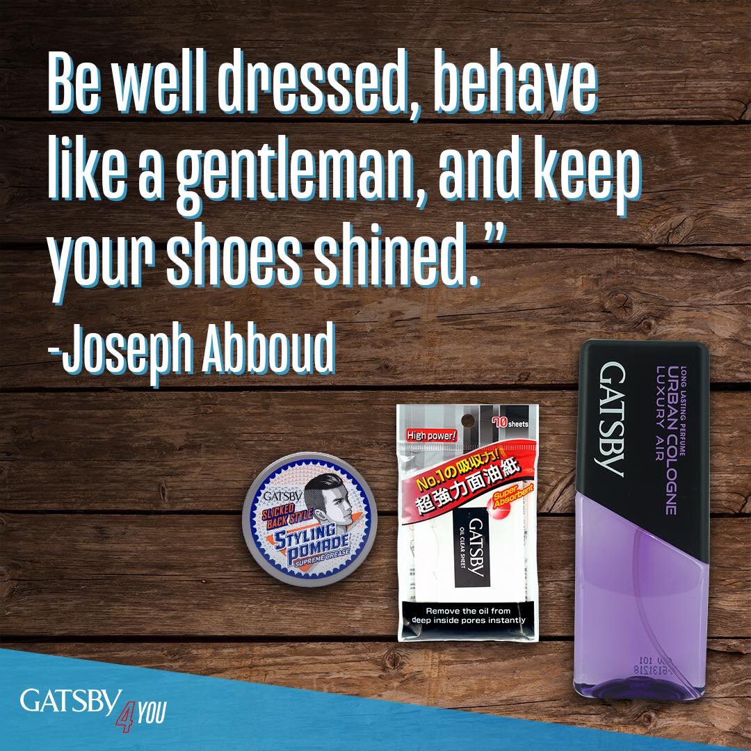 Barber_Edward_'s tweet image. A good reminder for this weekend: “Be well dressed, behave like a gentleman, and keep your shoes shined.” -Joseph Abboud

Mindset’s got a lot to do with getting ready for a date. For everything else, there’s GATSBY 4 You.

#GATSBY4You #StylingPomade #pomadeph