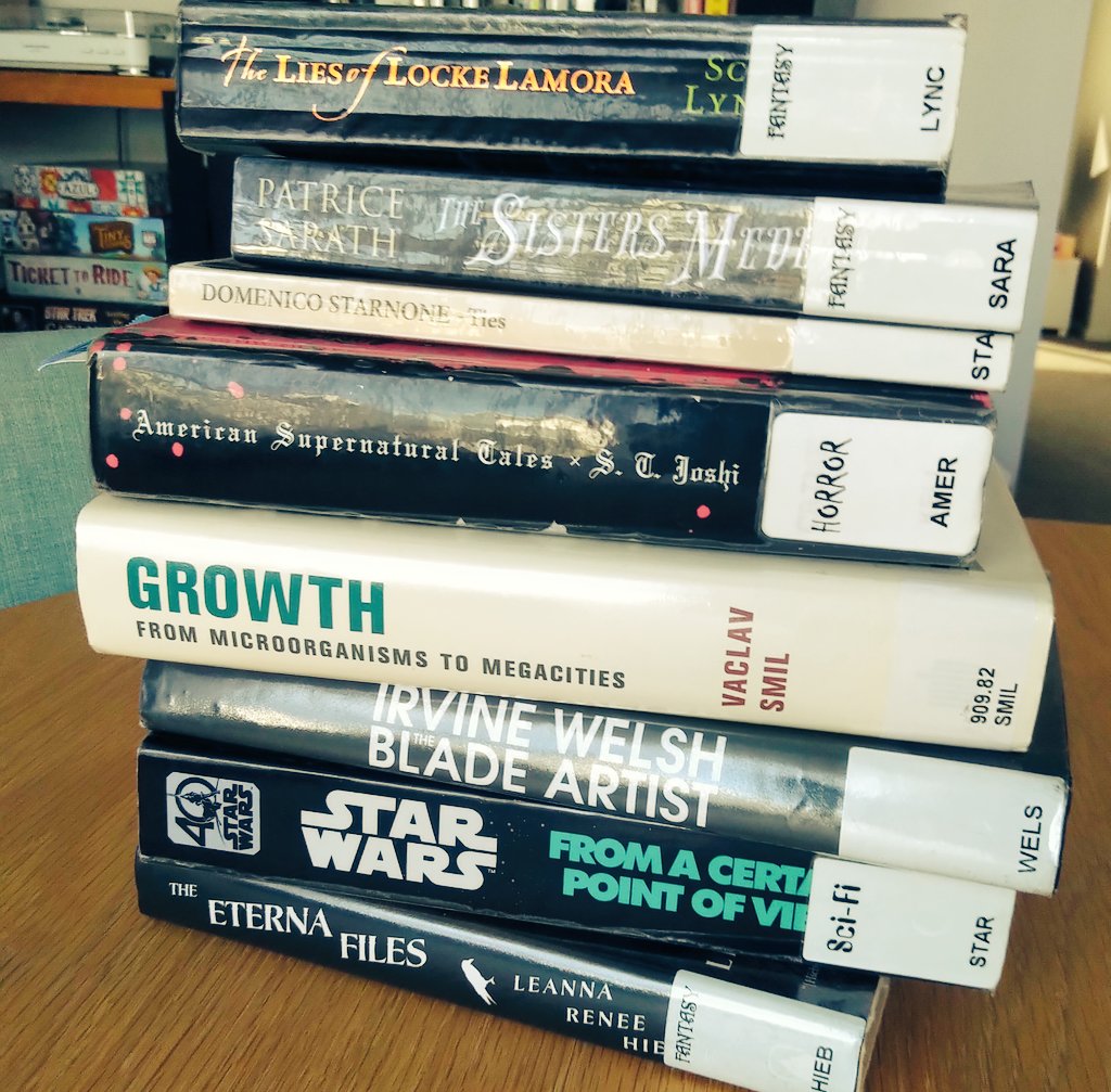 I3Rpg's tweet photo. More of my #coronavirus hoarding before the libraries close 📚 #books #reading https://t.co/d0CEMp5VGq