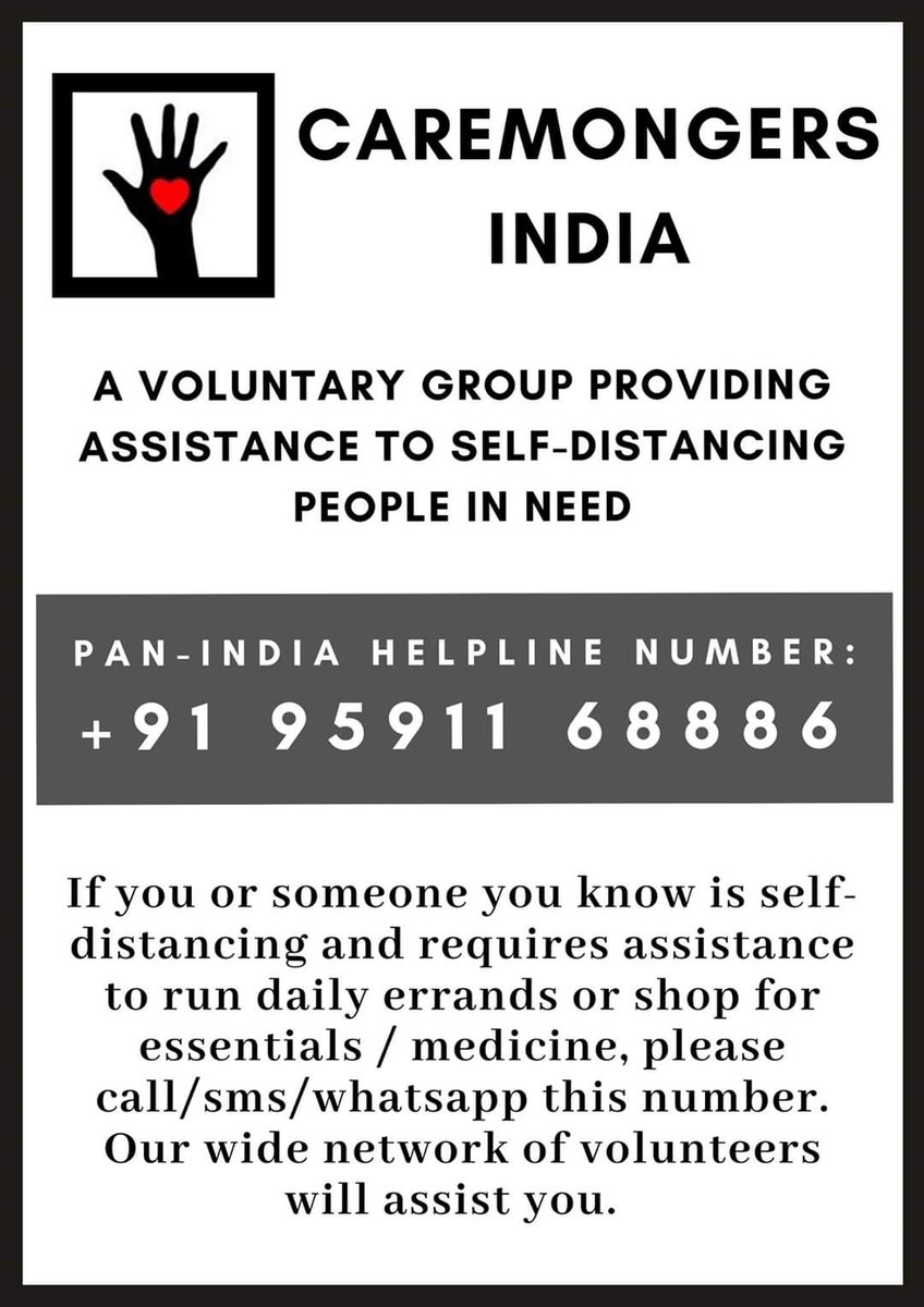 madhumithav8's tweet photo. Spread the word. if you would like to volunteer, check caremongers india on fb. Pl volunteer- we are short at this point. https://t.co/3NTi5P8NZS