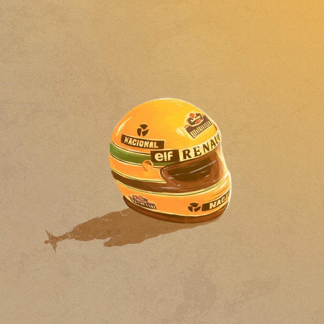 Today, the legendary Ayrton Senna would have been 60. Happy Birthday Ayrton : tomgriffithsillustrations 