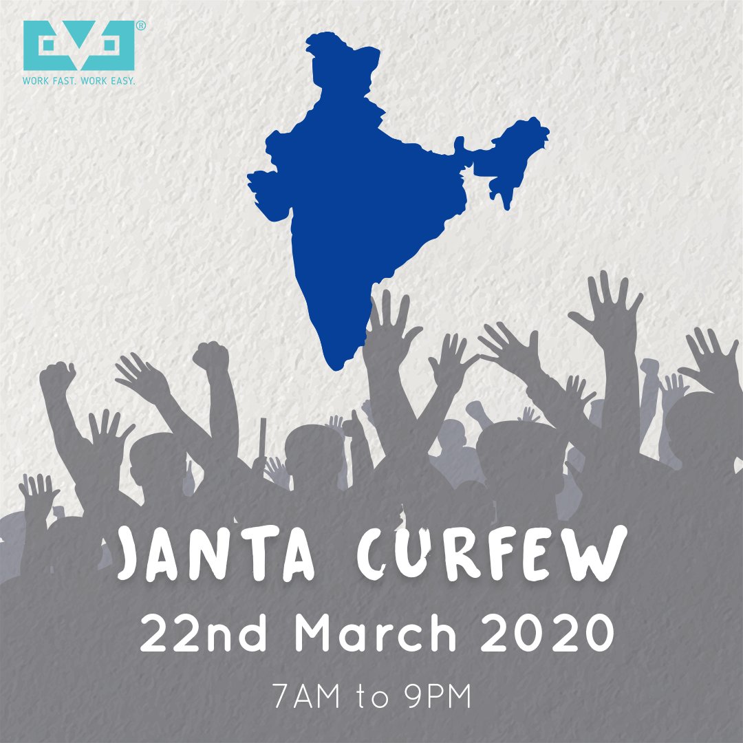 Let’s support the PM in an effort to be safe and healthy!

#JantaCurfew #JantaCurfewChallenge #Coronavirus #CoronavirusOutbreakindia #CoronaVirusUpdate #COVID19 #CoronavirusOutbreak #CoronavirusPandemic #BeSafeBeHealthy
#EveApp #EveBusiness #EveBusinessApp #WorkFastWorkEasy