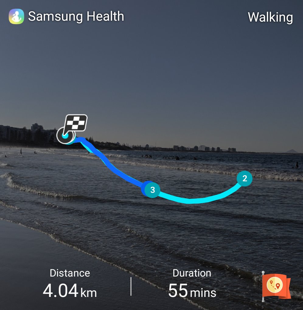 tatrooster's tweet photo. Afternoon stroll along #Mooloolaba beach. Day 24 chasing the #Fitbit #LovnIt https://t.co/7pYAACuL8A