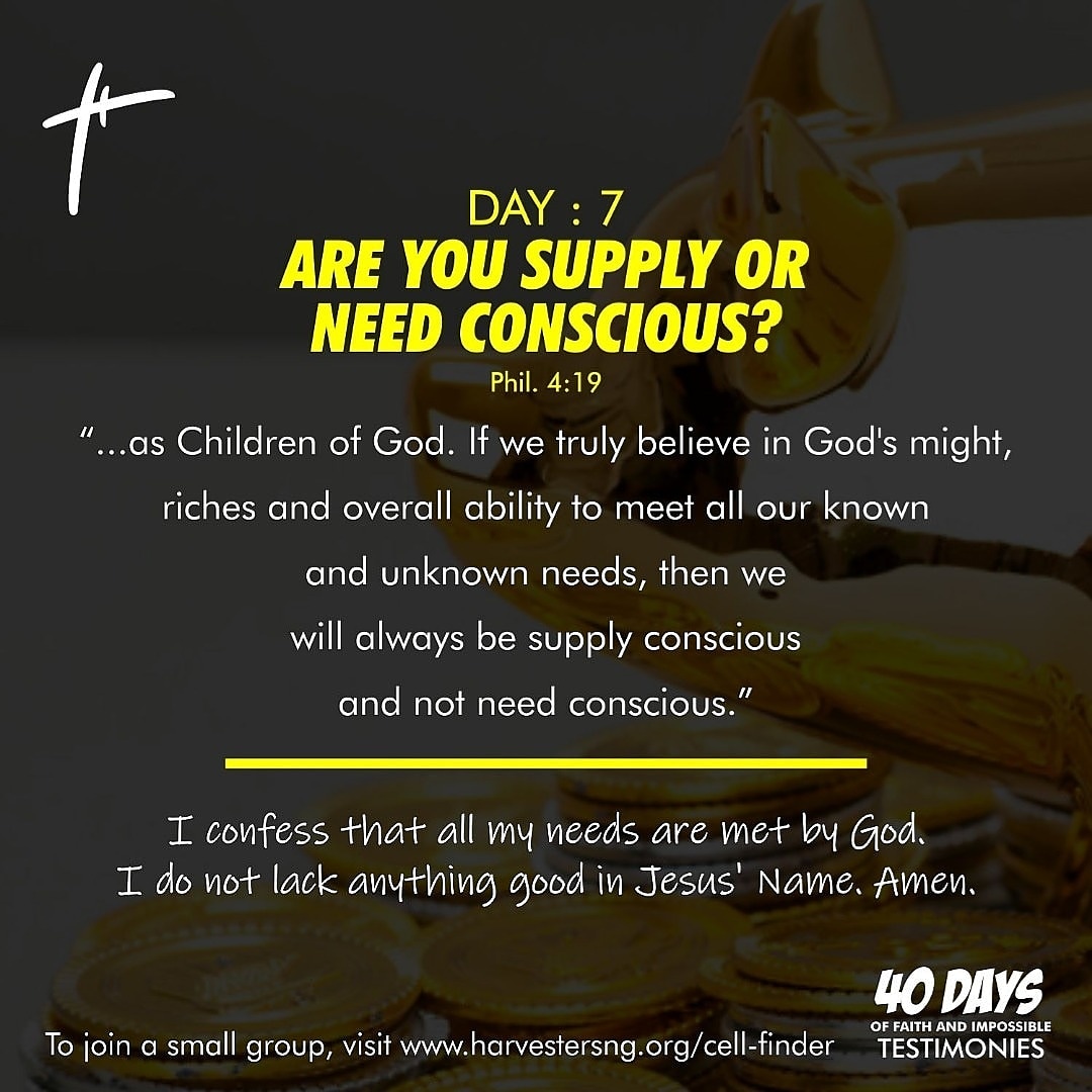 HarvestersINT_'s tweet photo. Day 7 | #40daysoffaith
No matter how big, all YOUR needs are met by God https://t.co/2P3B6qcRZb