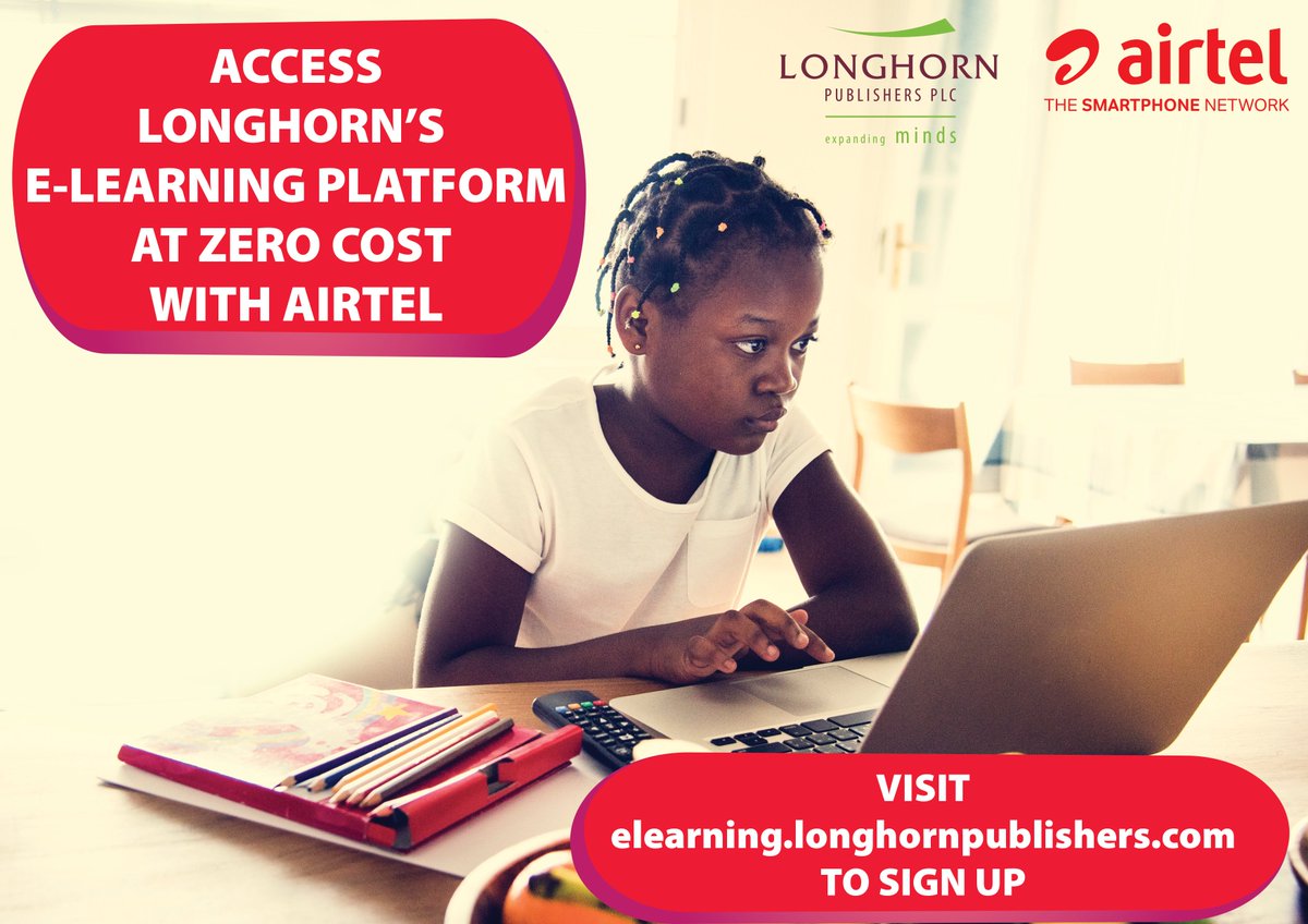 Lhornpublishers's tweet image. We are offering FREE e-learning content for Grade 1-3, Standard 5-8 &amp;amp; Form 1-4, on our #eLearning platform at NO cost with @AIRTEL_KE. Sign up to elearning.longhornpublishers.com on your Airtel Network &amp;amp; start learning for FREE! #Elearning #Revision #TestPreparation #HomeStudy #Parents