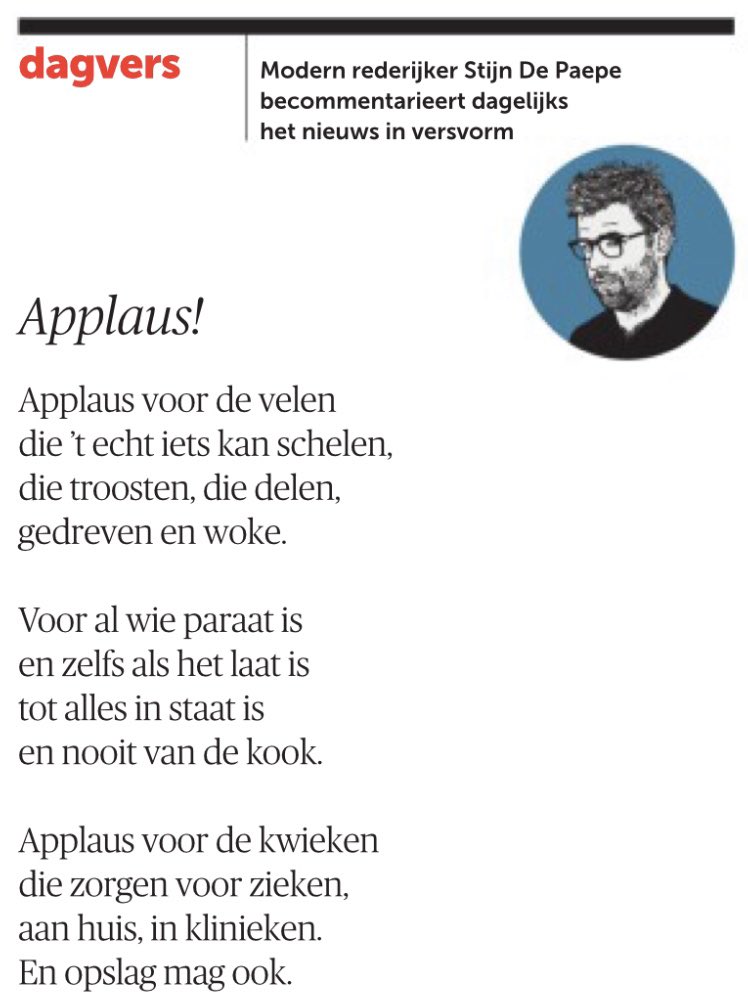 A👏P👏P👏L👏A👏U👏S👏!
#coronacrisis #applausvoordezorg 
#applausvooralwievooronszorgt
@demorgen: