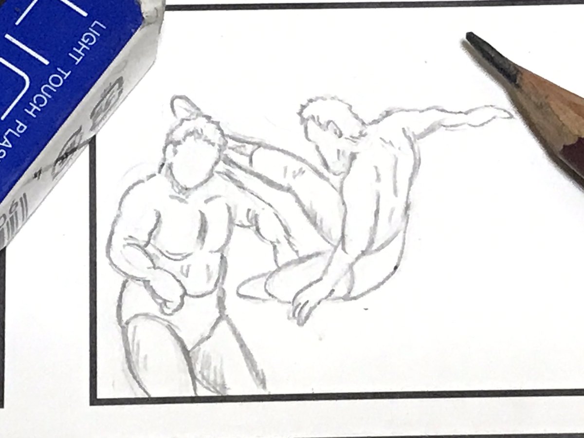 延髄斬り下書き中。。
#味のプロレス #師弟対決 