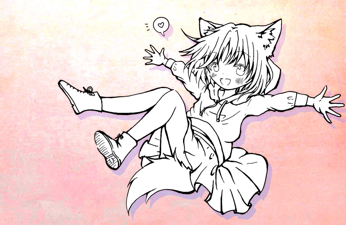 ゆめねこ 絵描き やっほー イラスト好きな人と繋がりたい 女の子イラスト 芸術同盟 ケモミミ