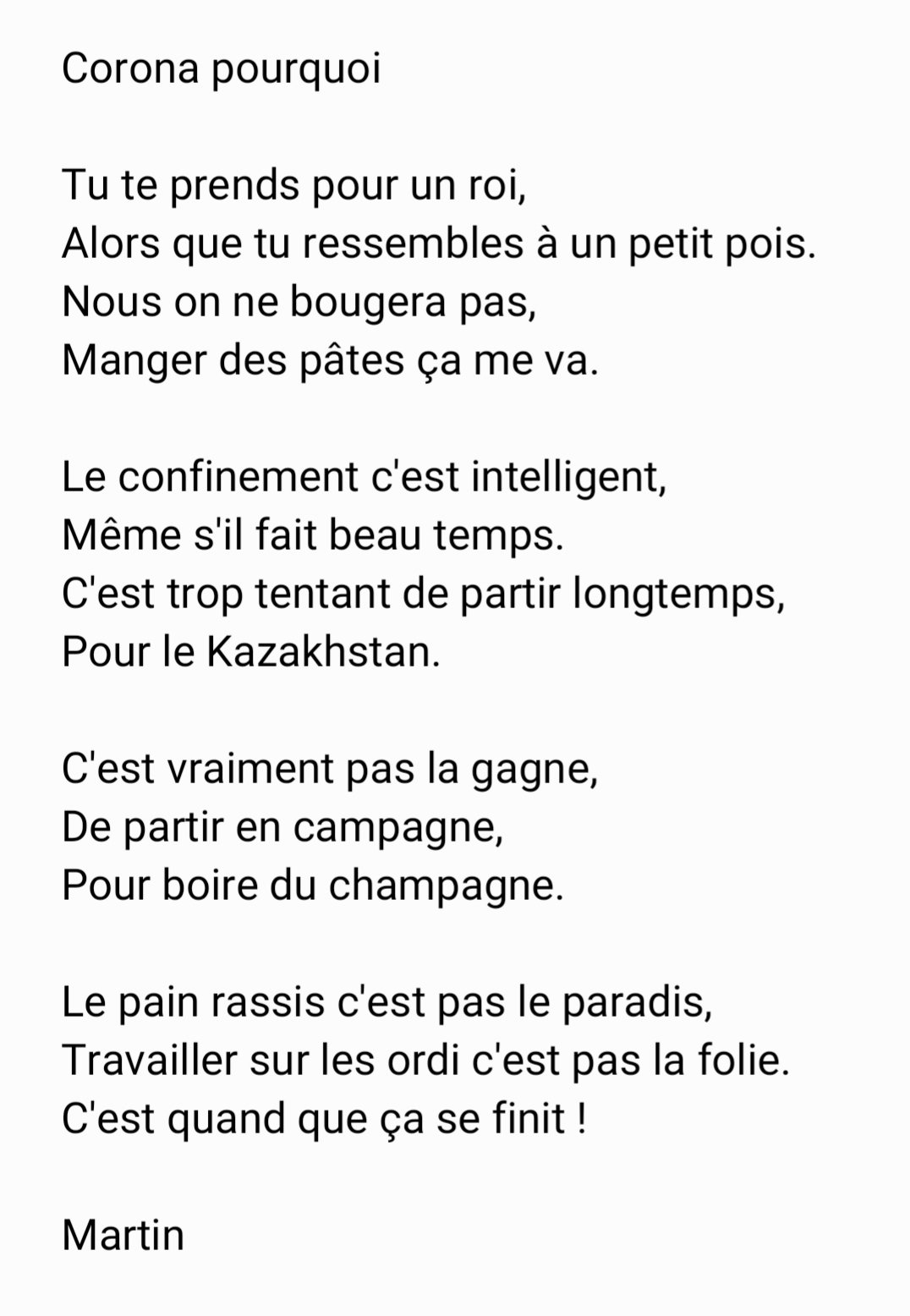 تويتر Frederic Suffert على تويتر Jour 6 Pca Petit Poeme De Mon Fils Cm2 T Co Altrjxchor