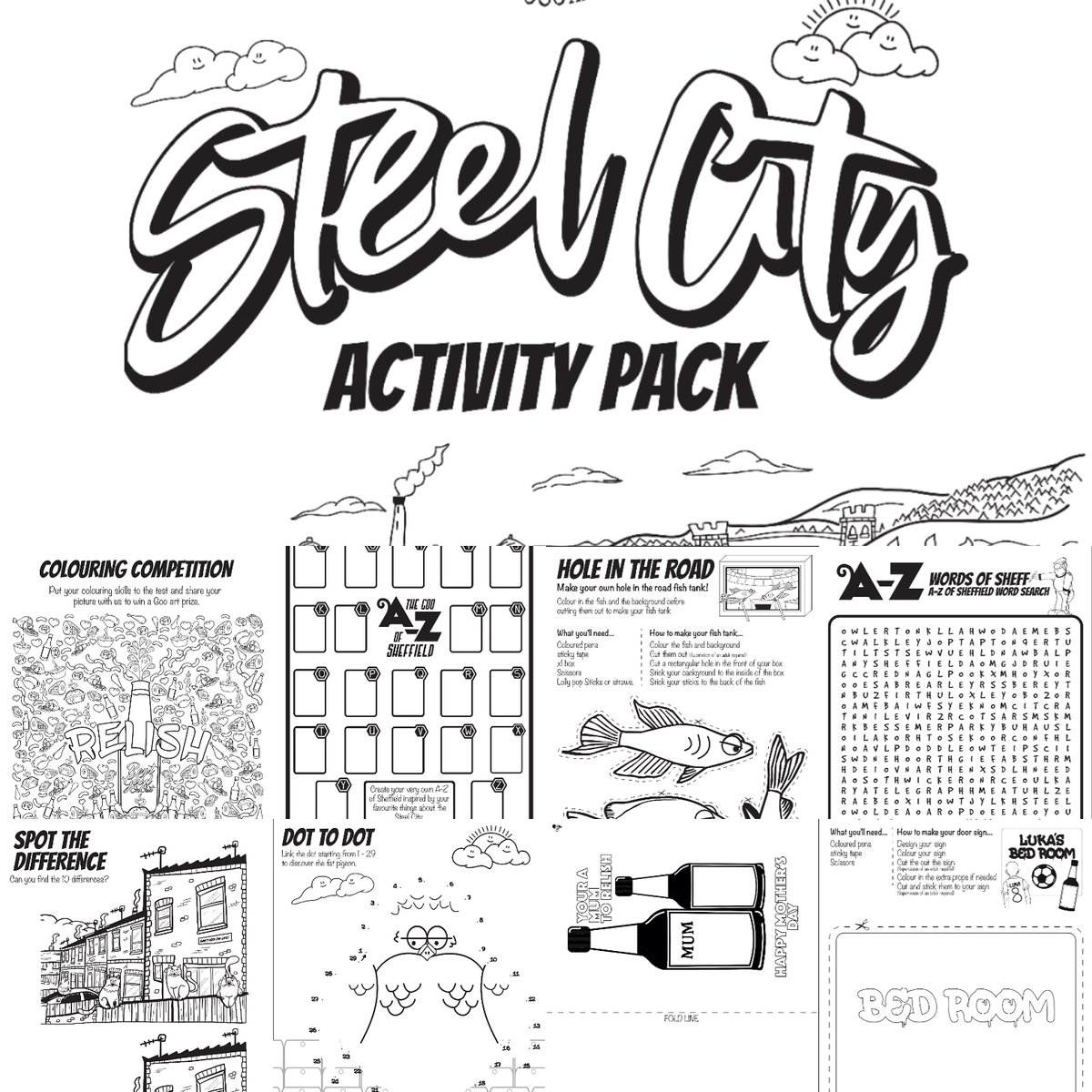Steel City activity pack £3 each available at Goo for you to download and print at home.

goo-design.myshopify.com/products/the-s…

Please share

#Sheffield #sheffieldissuper #Sheffieldis