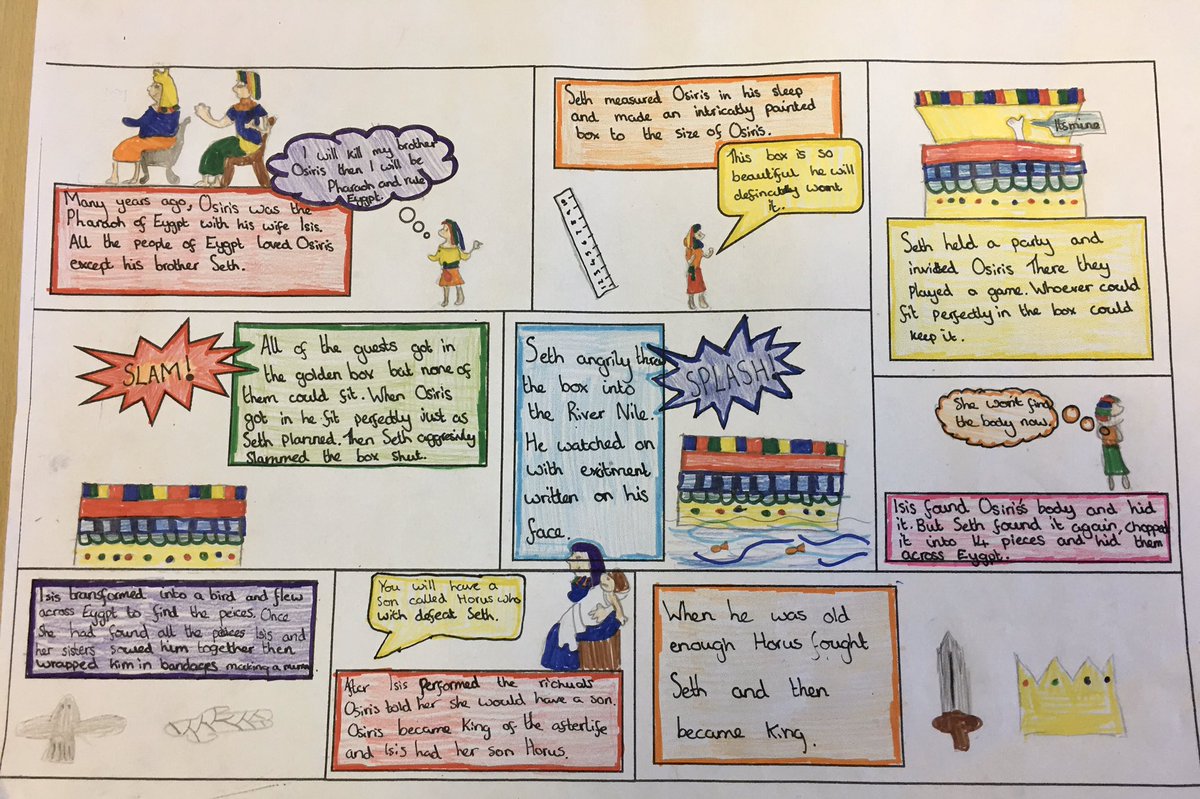hackforthschool's tweet image. Exploring Egyptian myths @DekkoComics @jdurran @SwaleAlliance @BWEnglishHub Thanks to our @YorkStJohn KS2 student for this @HilsRobinson @Martin_Impey #mixedageteaching