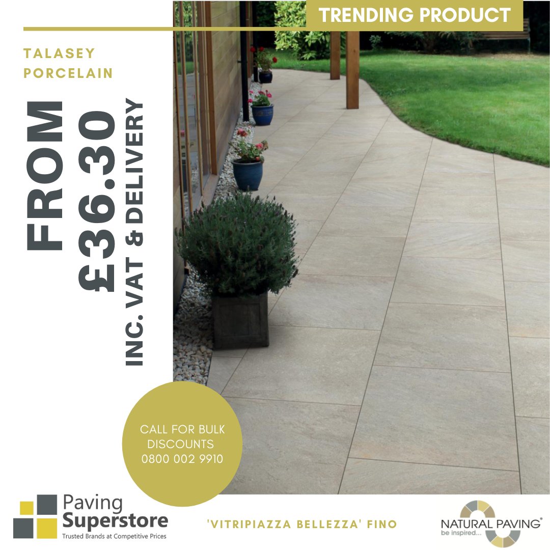 pavingss's tweet image. TRENDING PRODUCT: Talasey Porcelain Vitripiazza Bellezza Fino. Check it out now... pavingsuperstore.co.uk/talasey-porcel… #paving #talasey #porcelain #landscaping #garden