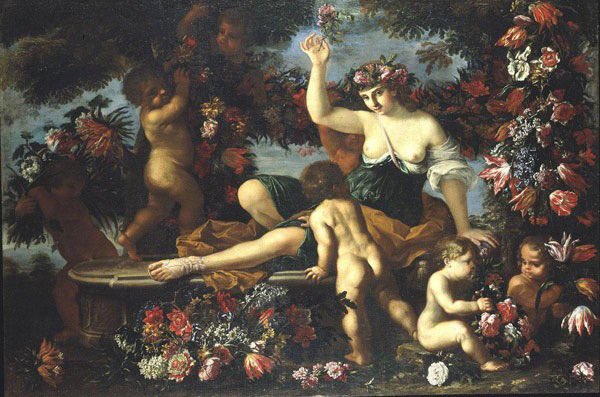 Diamo il benvenuto alla #Primavera, con il dipinto omonimo conservato nella Sala da pranzo invernale di Palazzo Chigi in #Ariccia.

Mario Nuzzi (detto "de' fiori") e Filippo Lauri, per una tela a quattro mani, in cui la ninfa Flora trionfa in un tripudio di petali e corolle!