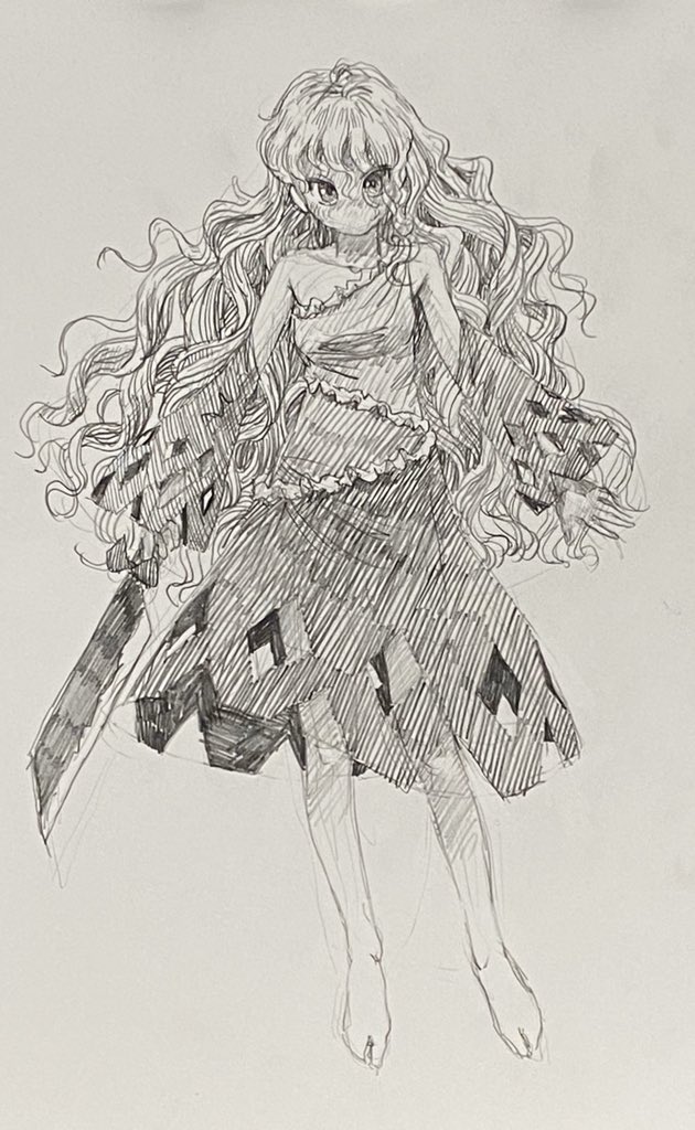 鉛筆 一時間で坂田さん
東方 アナログ
 #深夜の真剣お絵描き60分一本勝負 