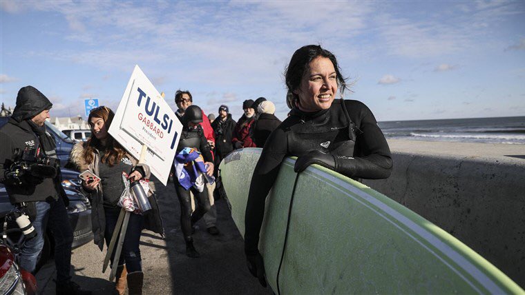  boom tulsi gabbard, hawaii congresswoman and army national guard veteran; dropped out march 19th, 2020