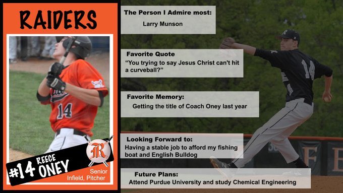Ryle_Baseball's tweet photo. Today’s player profile: Senior, Reece Oney https://t.co/t8OA3RqCwP