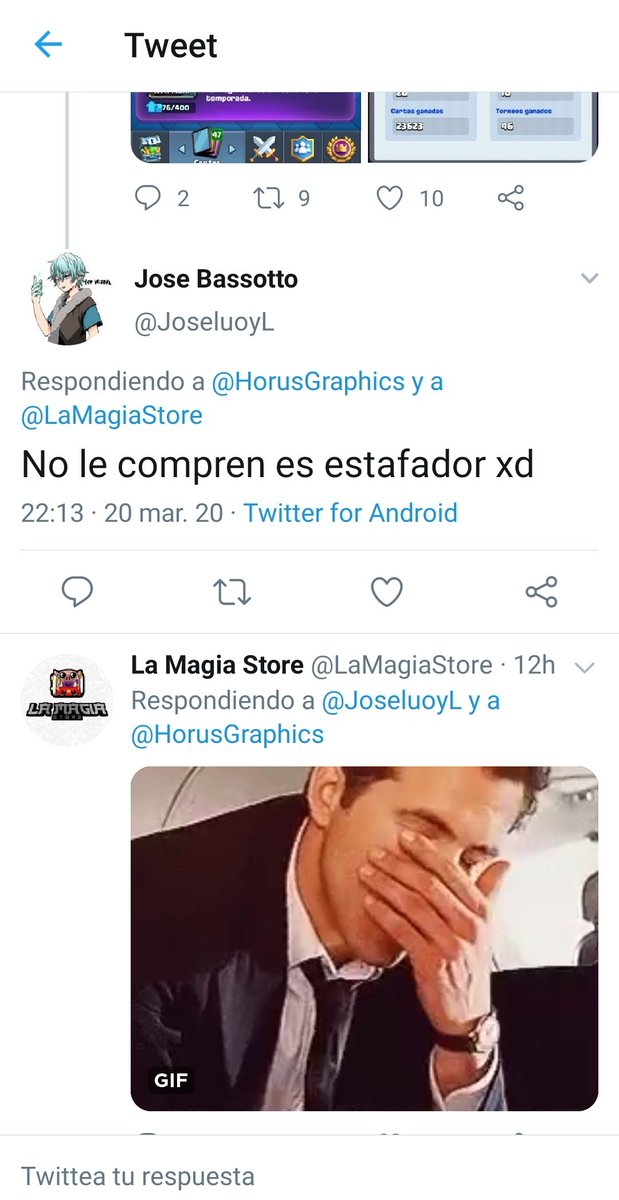 HorusGraphics's tweet photo. Reporten a esta rata pls, primero ensucia mi tweet comentando que soy estafador, y luego le trata de "vender" la cuenta a @ArieteLover, ojo con estas ratas.

Rt se agradece https://t.co/kxs3OMvEHz