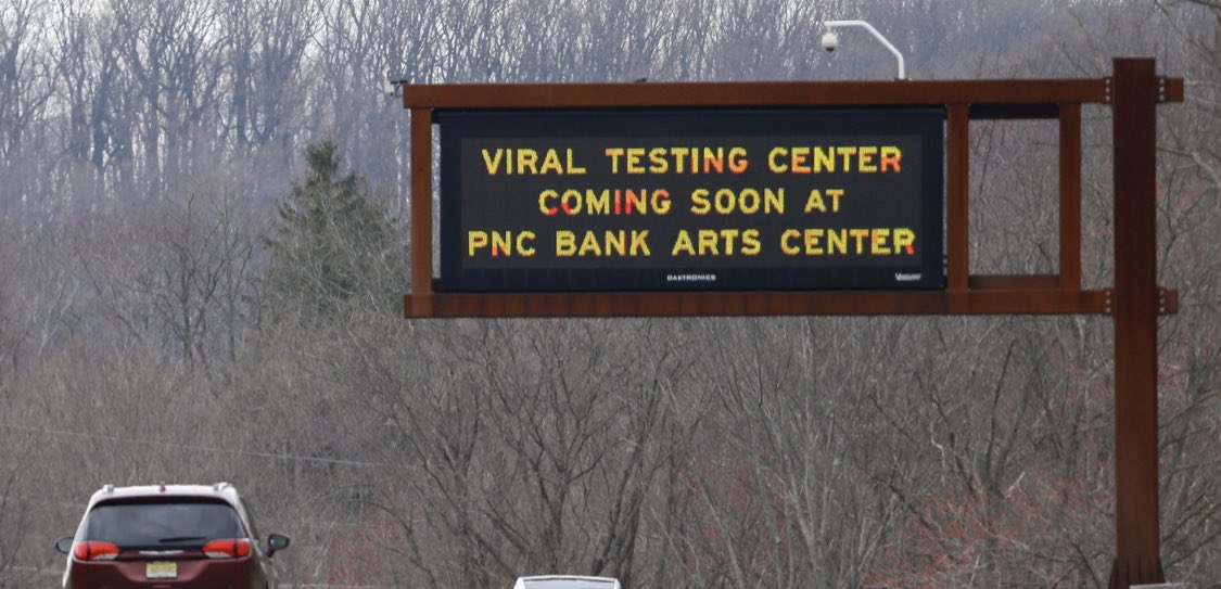 The second site, at PNC Bank Arts Center in Holmdel, will open 8 a.m. Monday. Like the site that opened Friday at Bergen Community College in Paramus, the Holmdel site will be open seven days a week, 8 a.m. to 4 p.m. Results are expected to take two to five days.