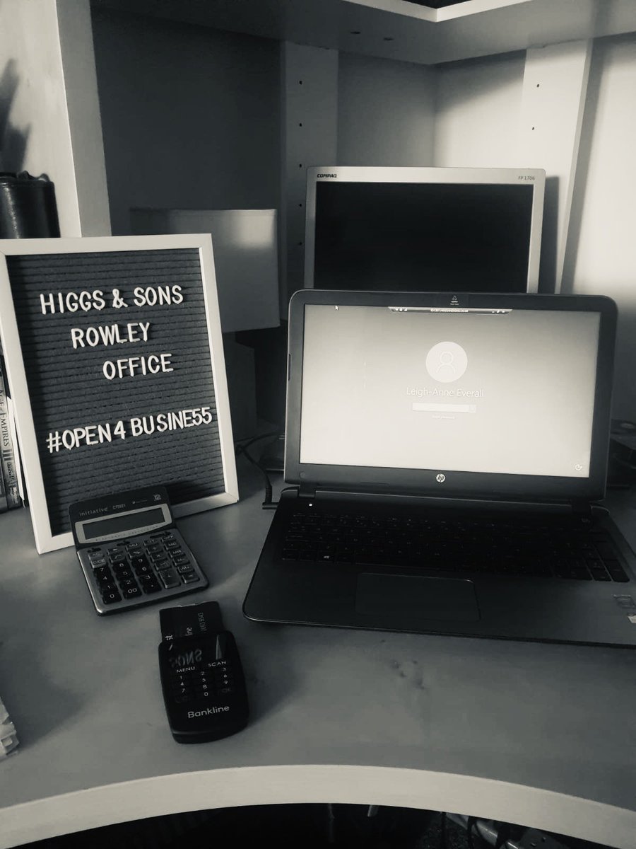 HiggsLLP's tweet photo. Our people have started sending in pics of their set up whilst working remotely and we absolutely love it!  Here’s one of many we wanted to share - our Rowley branch is up and running!  Just a bit of fun in these difficult times. We are here for each other and you #higgsathome https://t.co/Z6r6hx3PaQ