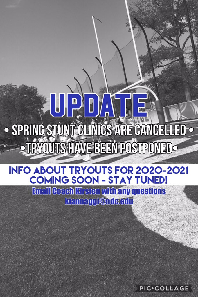 ndccheer's tweet photo. We have made some changes in our calendar for the next couple months, stay tuned for more updates. STAY HEALTHY, take care of yourselves, and reach out if you need us. We will be in touch soon! #FlyAbove https://t.co/ZNwdJ6rd0Q