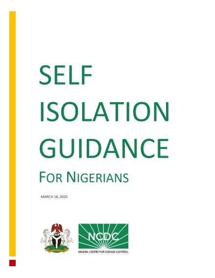 NCDCgov's tweet photo. If you have just returned from ANY country, please stay in self-isolation for 14 days.

Please DO NOT put yourself and others at risk. Here is our guide for self-isolation, including steps to take from arrival:

https://t.co/KHhXcwynBC

Please share widely

#COVID19Nigeria https://t.co/8so4x7uVJc