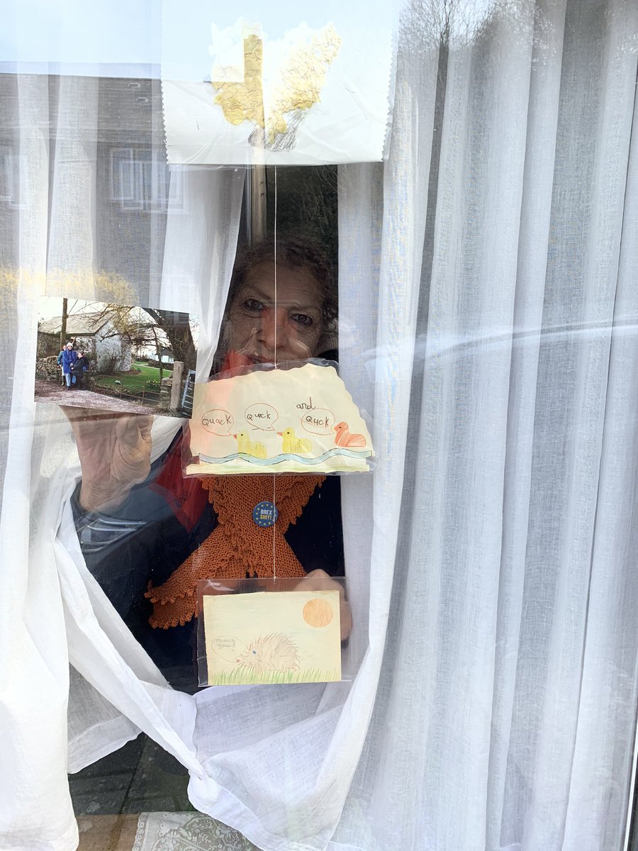 I told my mum about #artinwindows and she put some of my childhood efforts up in hers