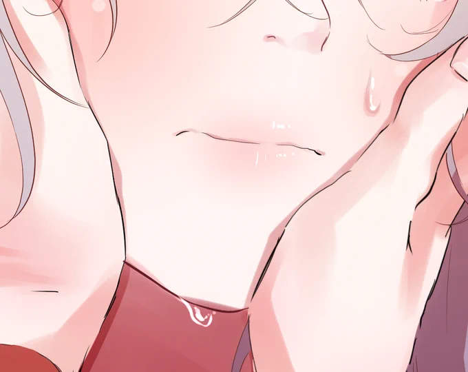 #上手い下手は別にして自分の絵柄のここが好き 
シンプルな塗りだけど綺麗な唇 