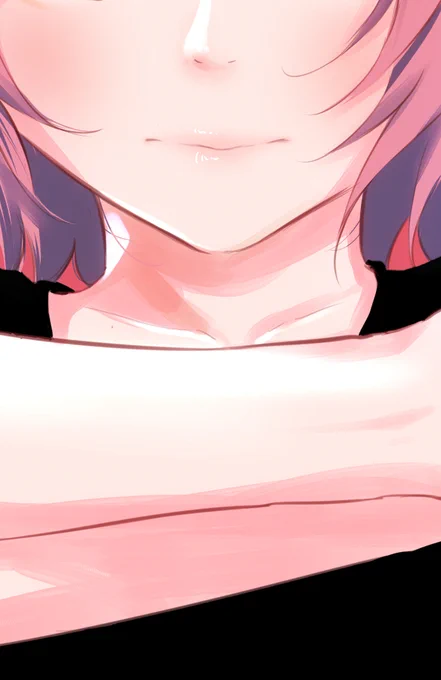 #上手い下手は別にして自分の絵柄のここが好き 
シンプルな塗りだけど綺麗な唇 