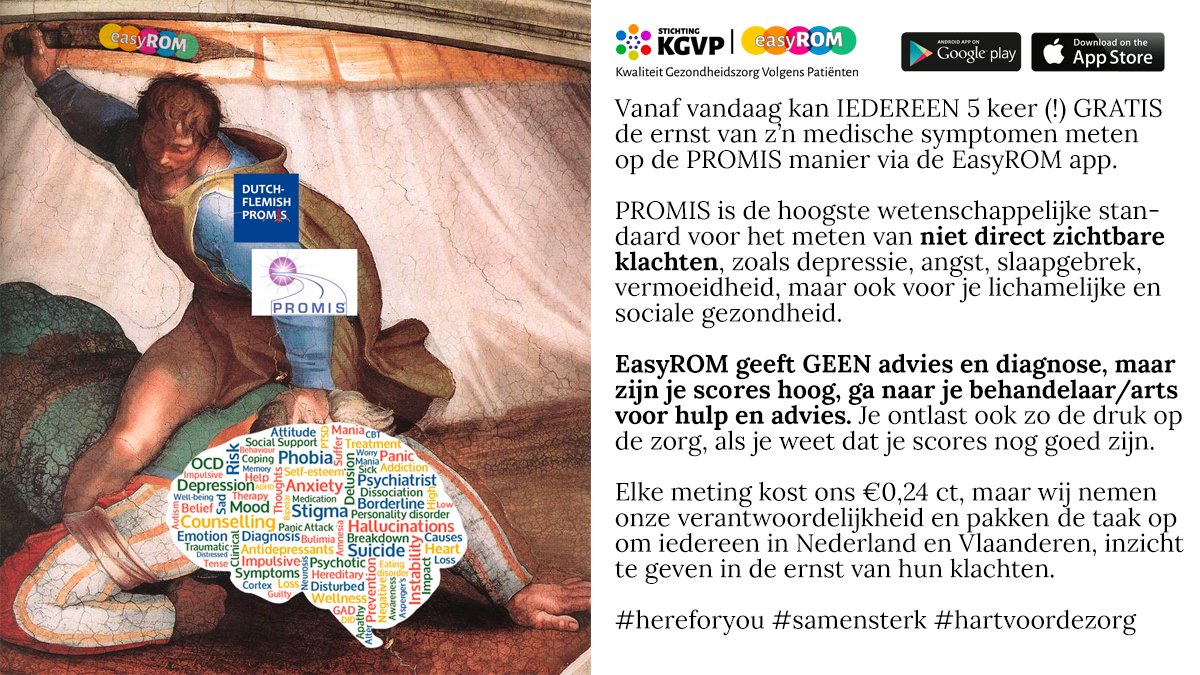 ZEKER NU! Download de EasyROM Selfcare app en meet 5 x (op onze kosten) de ernst van je #depressie of #angststoornis klachten in 3 tot 8 vragen, wetenschappelijke onweerlegbaar. Ook andere klachten meet je zo, dankzij #PROMIS <a href="/_HealthMeasures/">HealthMeasures</a> play.google.com/store/apps/det… #COVID19NL