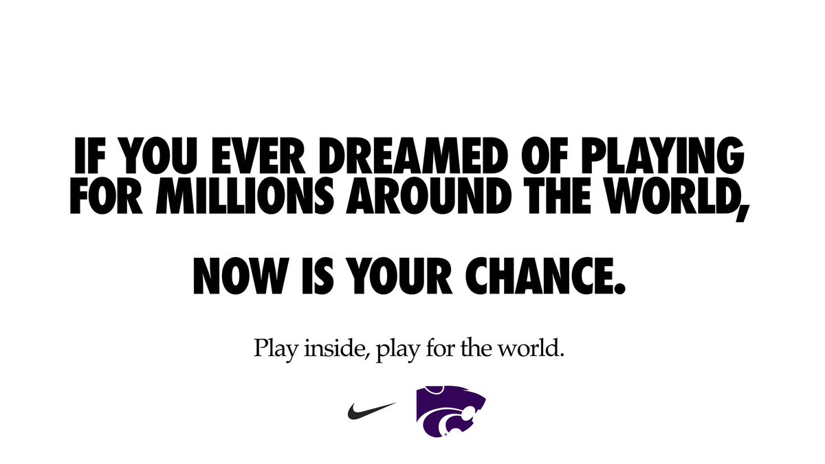 Now more than ever, we are one team.

#playinside #playfortheworld
