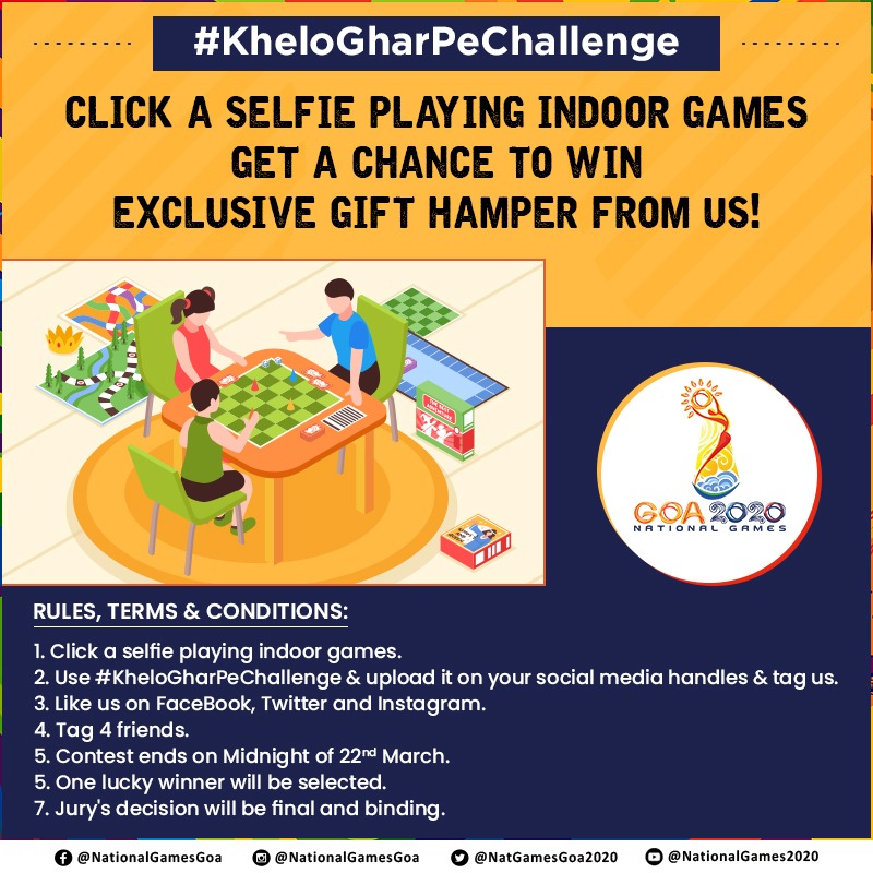 #ContestAlert ! Get sporty indoors &amp; win exclusive Gift Hampers. Use #KheloGharPeChallenge Upload a #Selfie #Like our handles #Tag ur friends simple ! #JANTA_CURFEW_ON_22_MARCH #Covid_19
