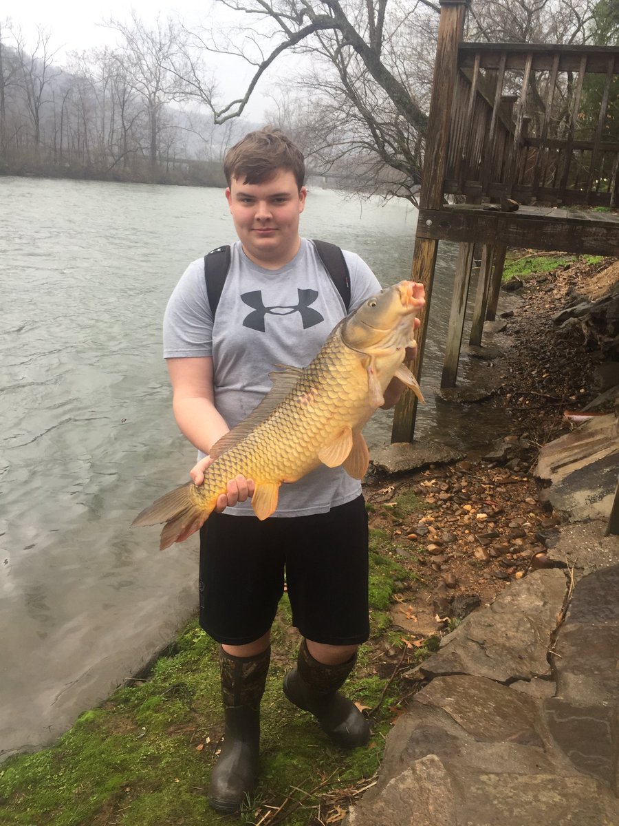 HHS_Fish_Club's tweet photo. Shout out to Jessie for his nice catches at the New River this week. Fishing seems like a good activity to practice our #SocialDistancing 🎣🎣 https://t.co/aMpVgGyEyk