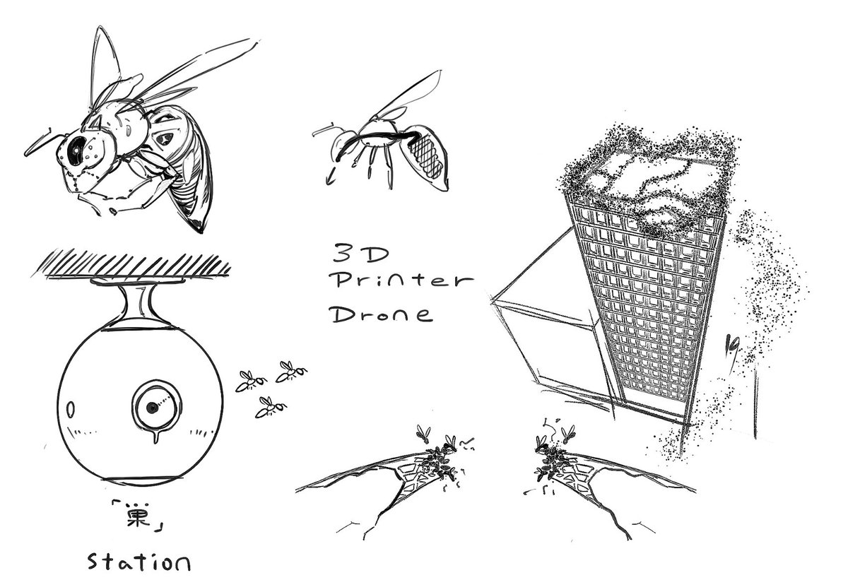 高所印刷もいける3Dプリンタ蜂
そういえばドローンって(雄)蜂の意味だったね… 