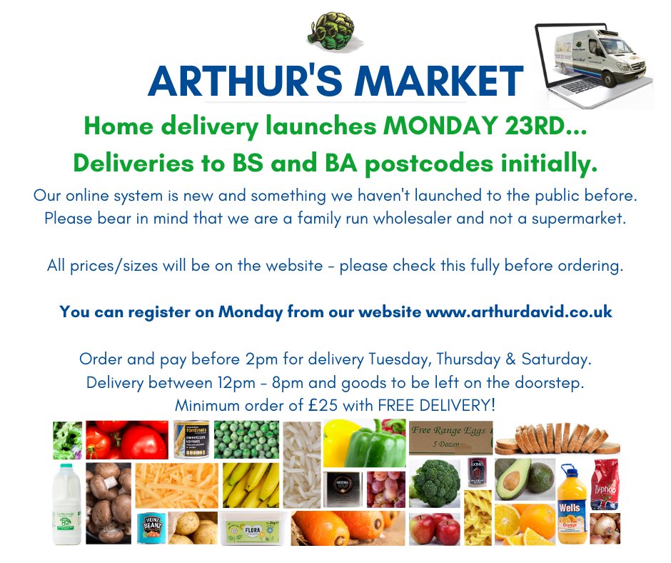 ArthurDavidFWS's tweet photo. *HOME DELIVERY STARTS MONDAY*
BS & BA Postcodes initially.
PLEASE HELP AND SPREAD THE WORD
#LeaveItWithUs https://t.co/IQJIB8D8dF