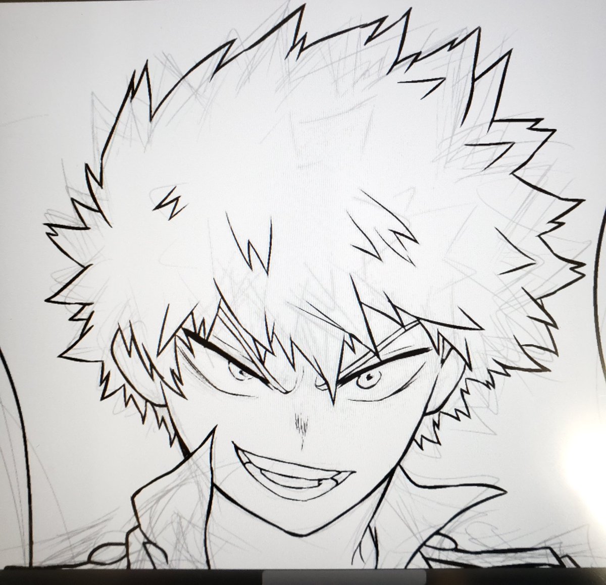 ヒロアカアニメでテンション上がりすぎてかっちゃんを描くなどしている 