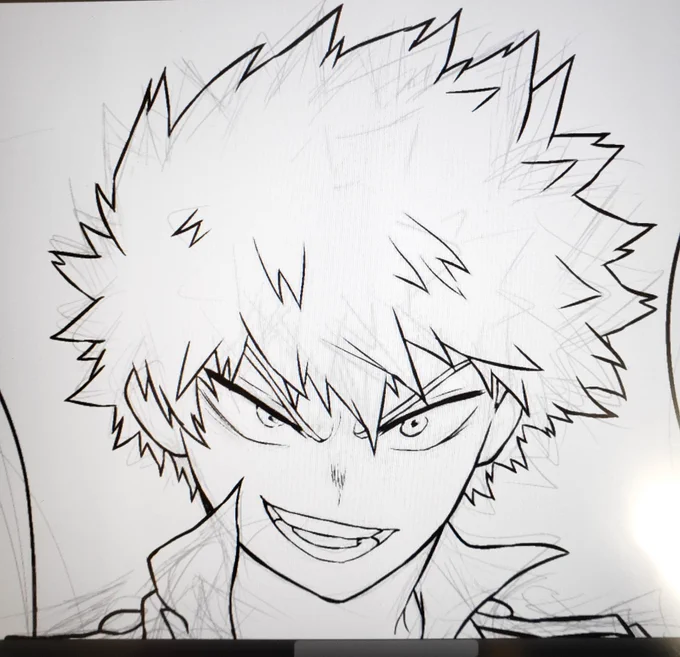 ヒロアカアニメでテンション上がりすぎてかっちゃんを描くなどしている 