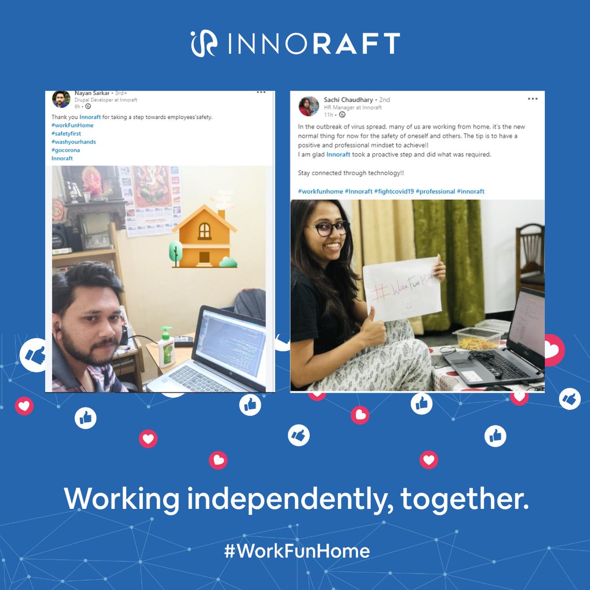 innoraft's tweet image. thank you Innorafters for your enthusiasm and making work from home #WorkFunHome
We look forward to setting an example and continue to work with more proactiveness and enthusiasm.
.
.
.
.
.
.
.
.
.
#Covid19 #Innoraft #Team #Culture #HappyTeam #Growth #Success #Drupal #Developers