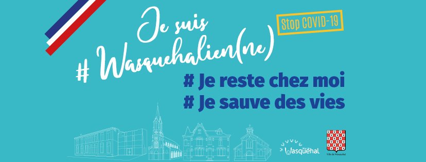 je suis #Wasquehalienne #Wasquehalien #jerestechezmoi #jesauvedesvies.  À partager sans modération. Pensez aux soignants et aux malades au sein des hôpitaux, pensez aux personnes qui travaillent pour notre santé, pour notre sécurité et pour nous nourrir. Merci !!!!! #Wasquehal