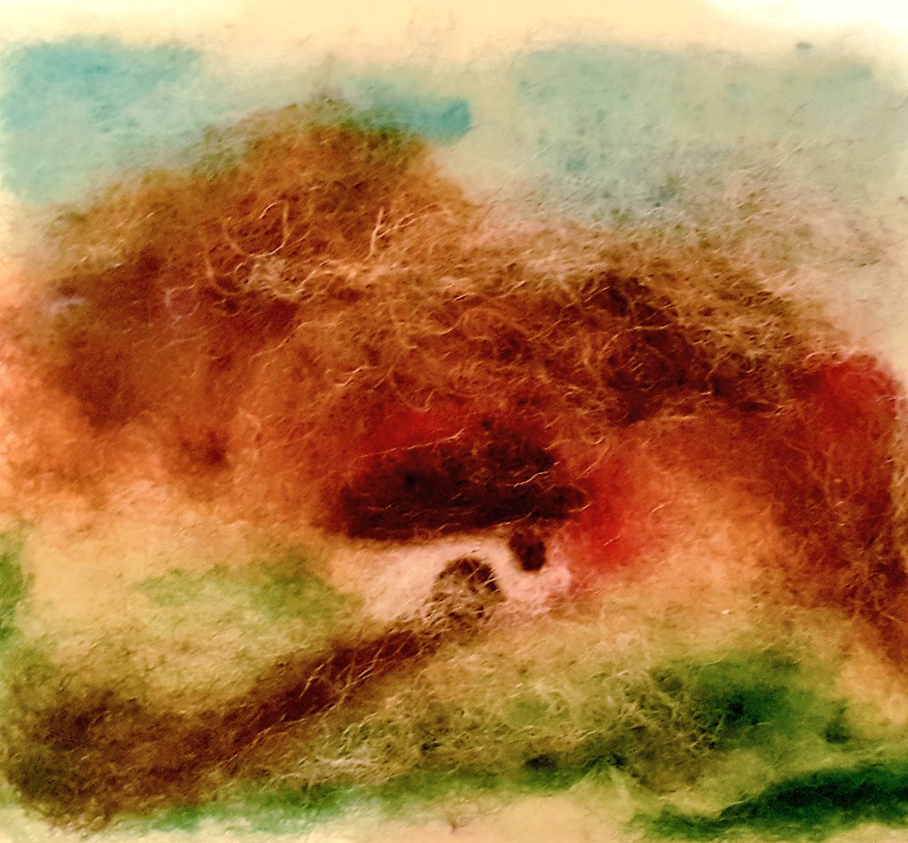 CldLada's tweet photo. Felting workshop in the local community group. Made square picture of CLD retreat. Day 1/7 Caithleen! https://t.co/dgcaMfYA0S