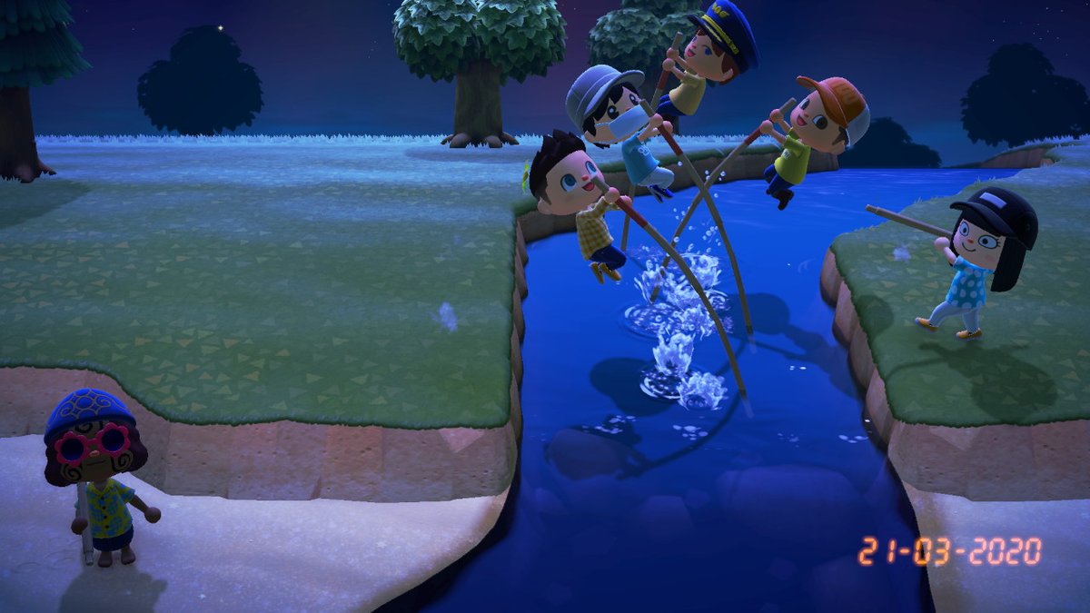 MonoNucelar's tweet photo. Entrenando a los niños para el campeonato de pértiga #AnimalCrossing #ACNH #NintendoSwitch https://t.co/ZEfcXY7tDg
