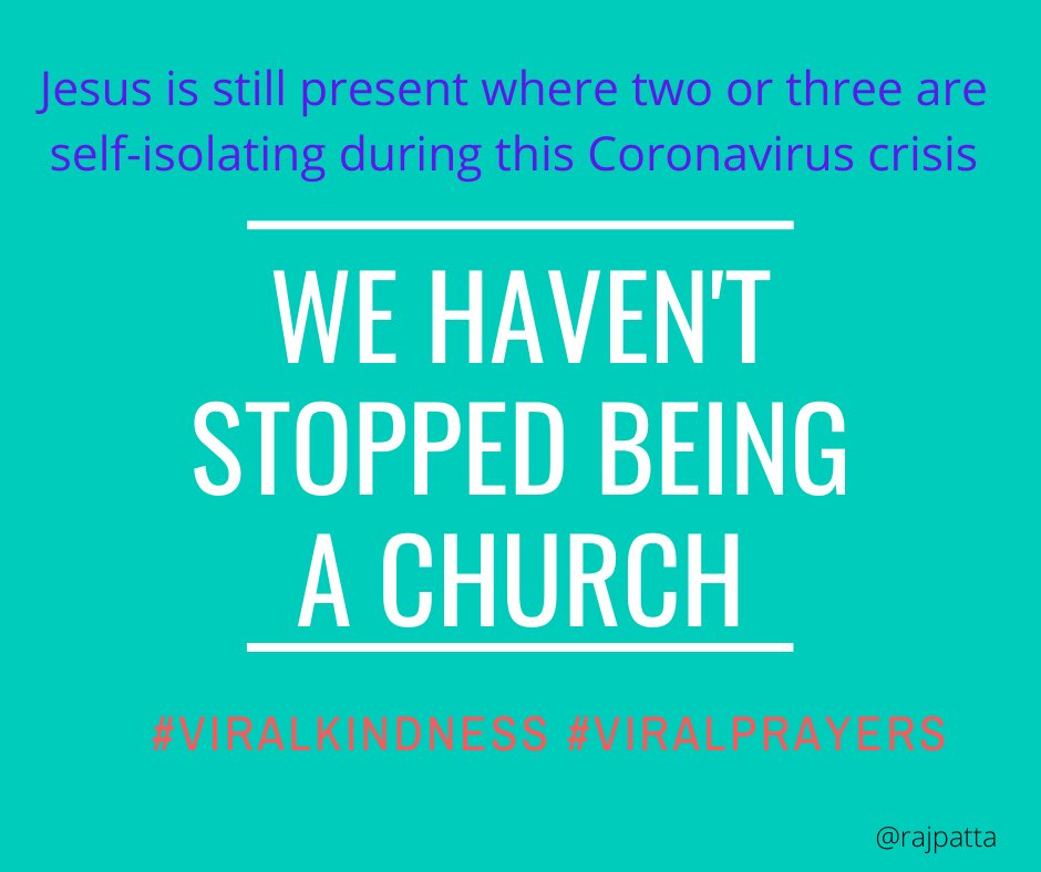 rajpatta's tweet photo. #viralkindness #viralprayers we haven’t stopped being a church though our church buildings r closed for public worship on a Sunday. We are the church @MethodistGB @Oikoumene @CTBI @ChurchesEngland @cwmission @PublicIssues @MethRecorder @lutheranworld @SCM_Britain @PolTheoNetwork https://t.co/U7b9jC9LBp