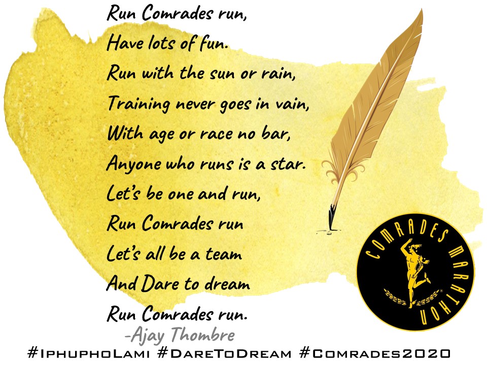 ComradesRace's tweet photo. Its World Poetry Day! Here are some of our favourite Comrades Poems. Thank-you for all of your #ComradesPoems!

#ComradesPoetry #WorldPoetryDay #IphuphoLami #DareToDream #Comrades2020 https://t.co/qwS3Fz6EAF