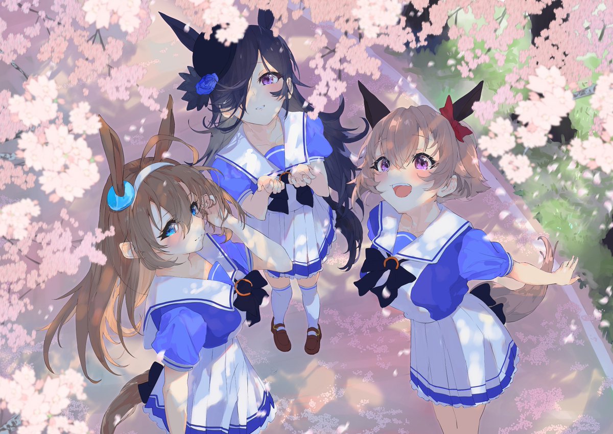 Dan ライスシャワー推し No Twitter 澄夜 咲星さん T Co R3sitauaon にウマ娘の桜イラストを描いていただきました 福岡で開花してこれから全国で桜が咲きますが ウマちゃんと桜を眺めたい ウマ娘 ライスシャワー カレンチャン ミホノブルボン