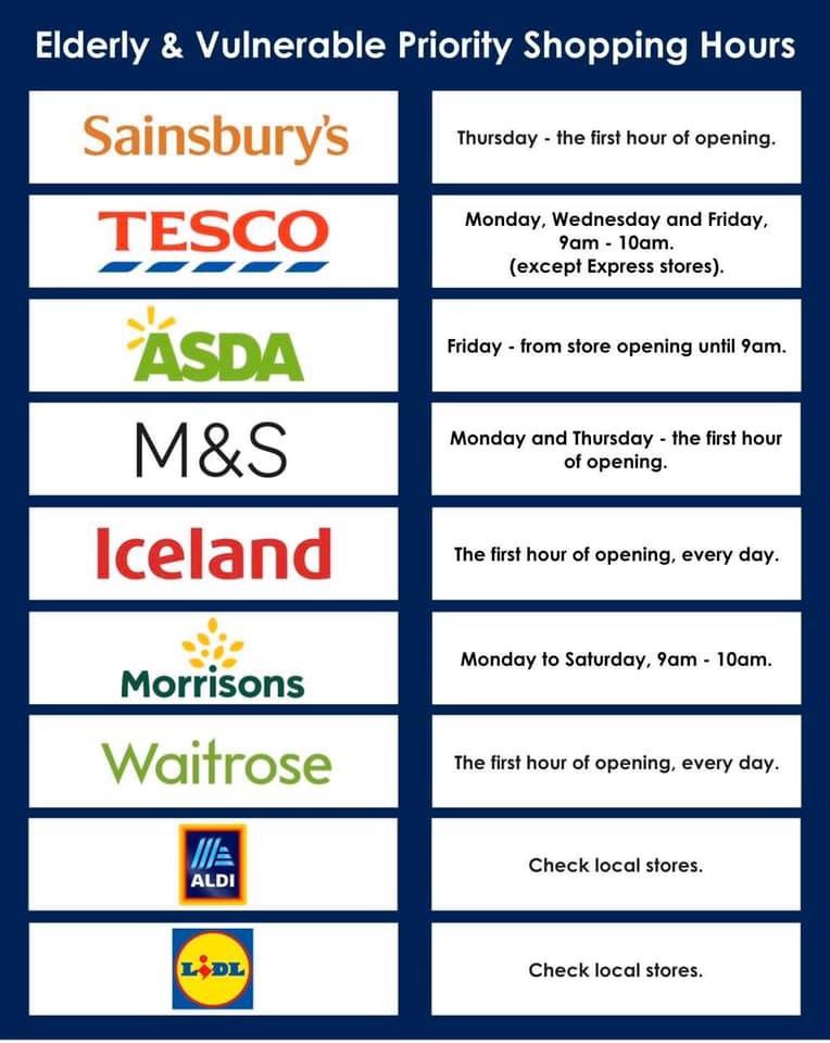 TalkandsupportJ's tweet photo. #Covid_19 #CoronaCrisis #CoronaCrisisuk #elderly #shopping #GroceryShopping #sainsburys #teaco #asda #mands #iceland #Morrisons #Waitrose #aldi #Lidl #share #support #CoronavirusPandemic #staysafe #coronavirus https://t.co/QhqSe83Vd4