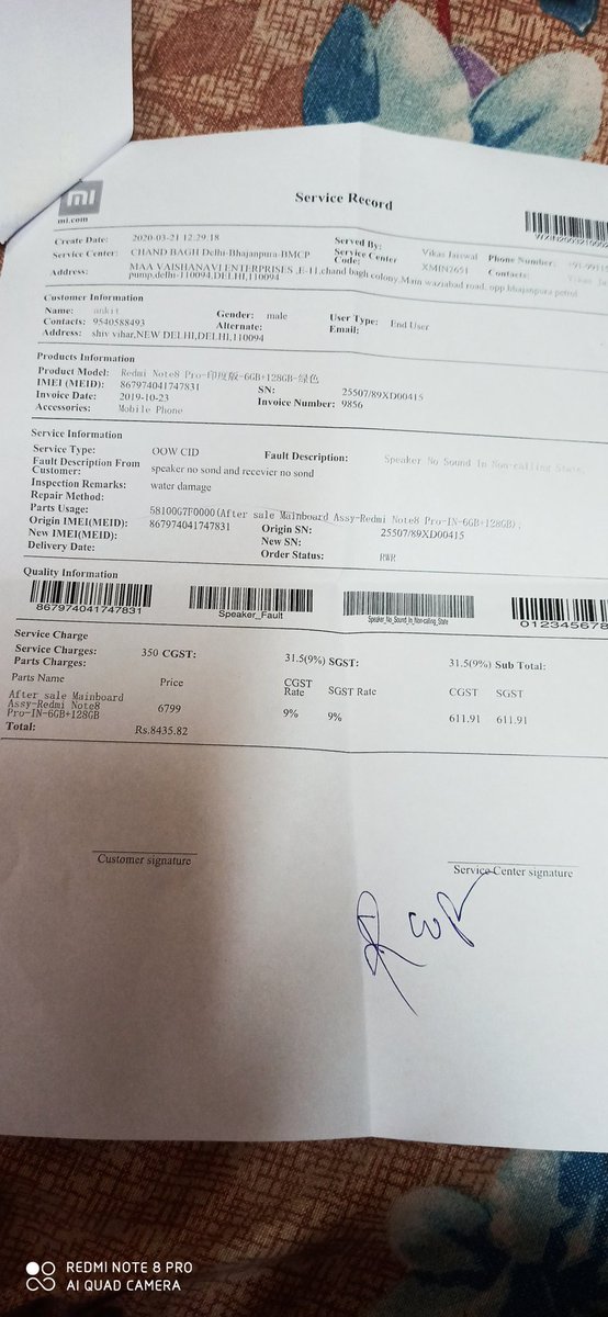 ankitsharma080's tweet photo. Hello Team, I bought redmi note 8 pro on 21.10.2019from@amazonindia ,after 6 months having issue with no sound at all ,no speaker sound , on call no sound ,today I visit mi service center they asking me to pay 9000 ? Help me plz
@RedmiIndia
@Xiaomi
@MiIndiaSupport
@manukumarjain https://t.co/E32BbtBobP