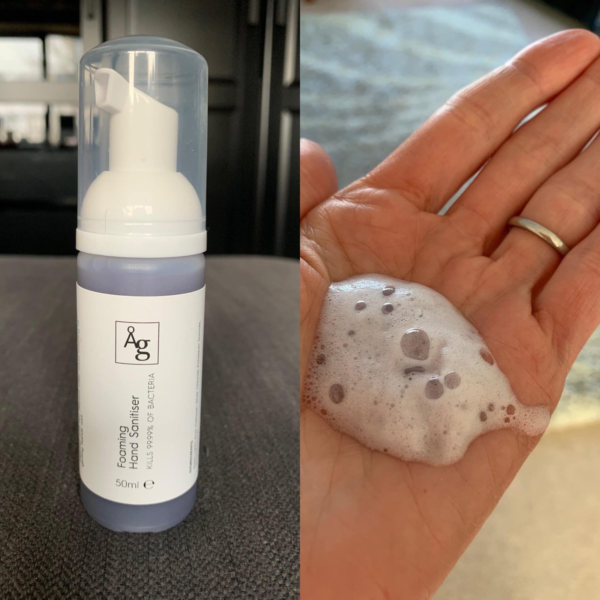 AgSkinRepair's tweet photo. Foaming Hand Sanitiser Kills Covid-19 and 99.99% of bacteria in 60 seconds!! Vicky@agskinrepair.com https://t.co/msUI7Ty7Mj