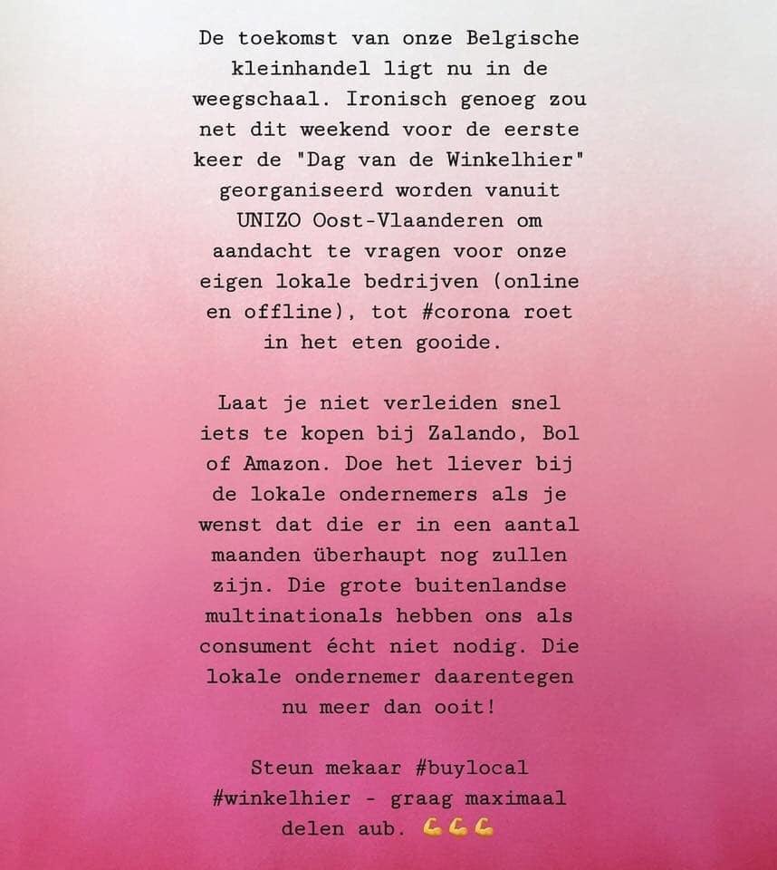 JosVermeiren's tweet photo. Vandaag zou 1e Dag vd Winkelhier zijn met #Gent als gaststad. De boodschap is meer dan ooit actueel #vergeetzeniet #winkelhier @UNIZO_OVL #togetherwecandothis 💪🤝 #buylocal @sofiebracke @MathiasDeClercq @SamiSouguir @filipwatteeuw @BramVB @JorisVDBroucke @astriddebr #puurgent https://t.co/PdqsSTN4dl
