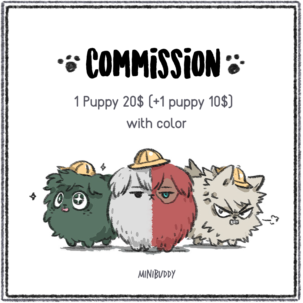 [RT appreciated♥]
Puppy commission opens???
#commission 