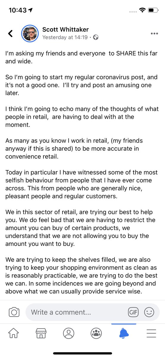 jscottwhittaker's tweet photo. https://t.co/H6dELP8rIn please retweet if you agree or know anyone in retail. #retail #CoronaCrisis #bekind #WashYourHands #saythankyou #Covid_19 #solidarity https://t.co/uP7exCr7fT
